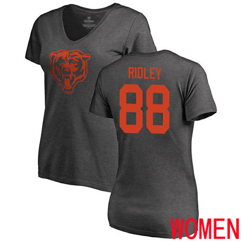 Chicago Bears Ash Women Riley Ridley One Color NFL Football #88 T Shirt